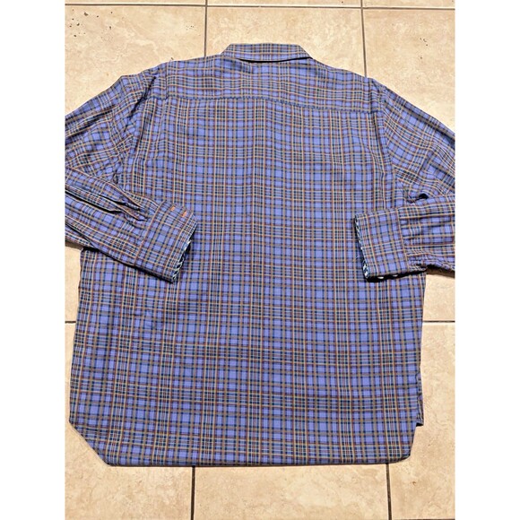 Robert Graham Shirt Mens XXL Colorful Purple Plaid Flip Cuff Embroidered - Picture 2 of 9